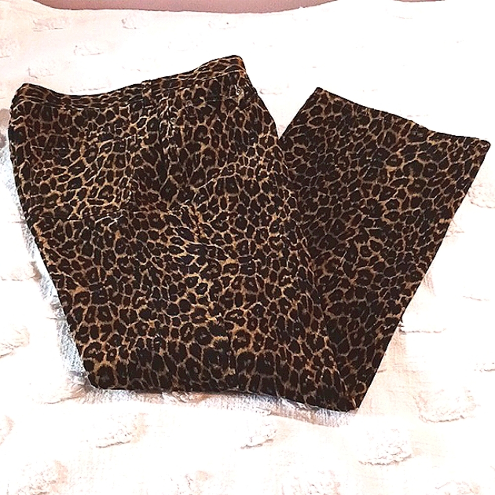 Jones New York Sport Petite Leopard Corderoy 🐆 Jeans  14P